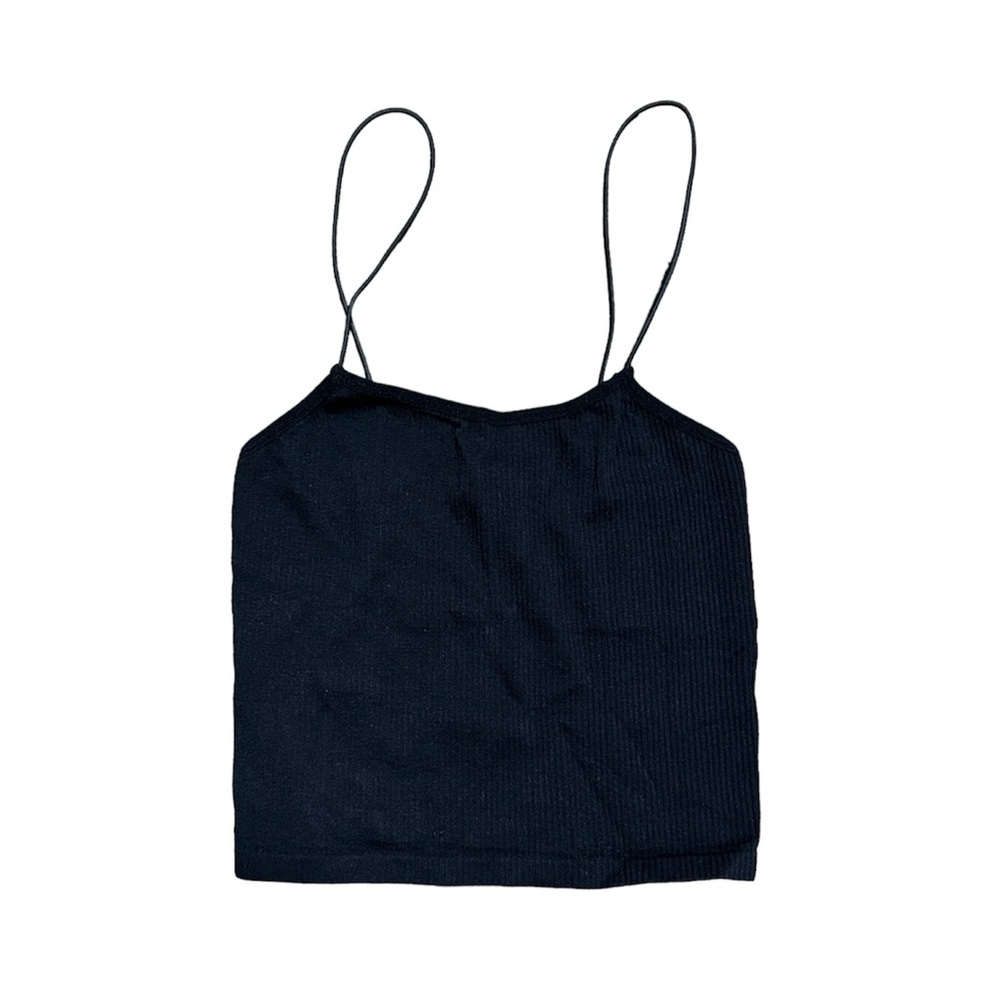 black ribbed zara tank